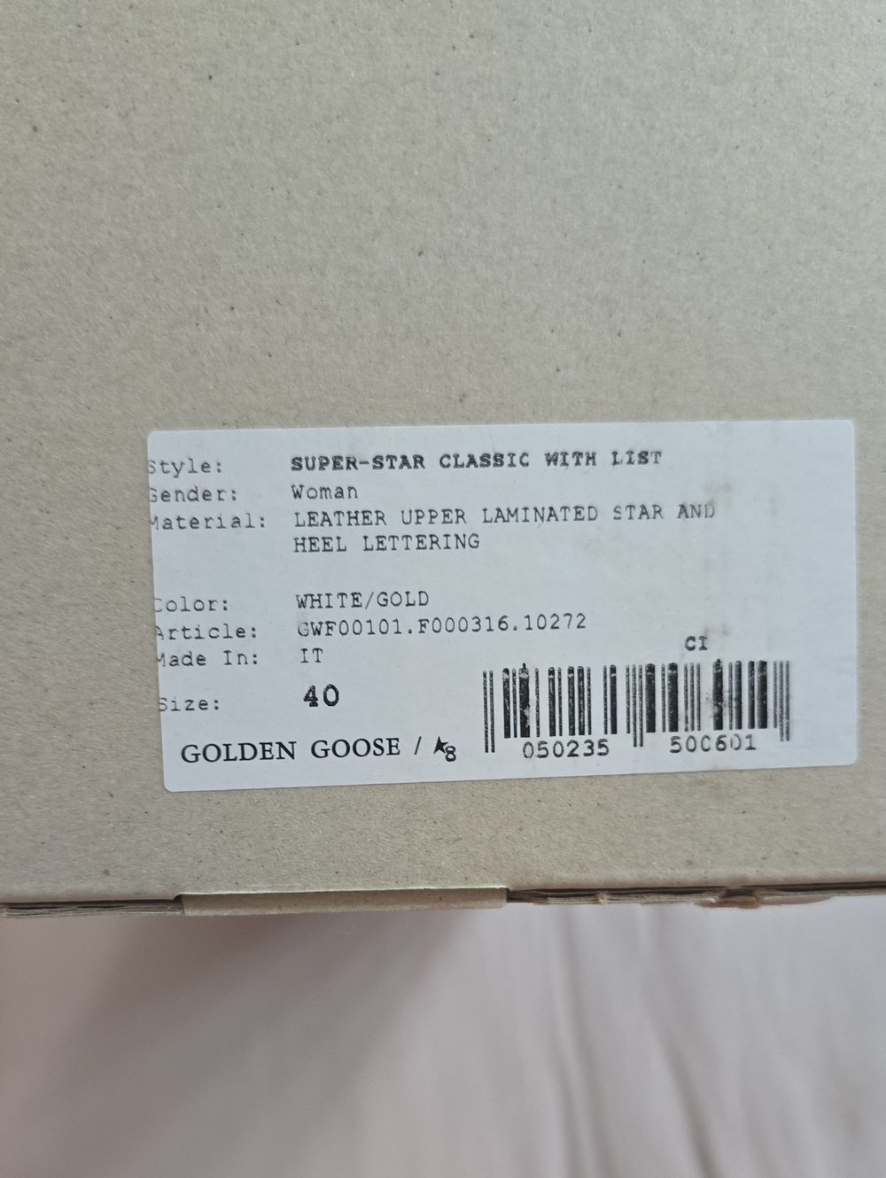 Golden Goose White/ Gold Leather Super Star Sneakers  sz 40 - Picture 10 of 11